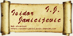 Isidor Janičijević vizit kartica